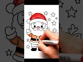 Kawaii Coloring Santa His Reindeer Cozy Christmas Coloring Page