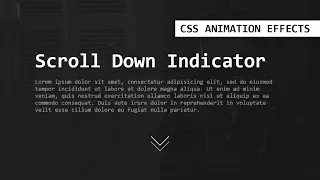 CSS Scroll Down Indicator Animation Effects Html CSS