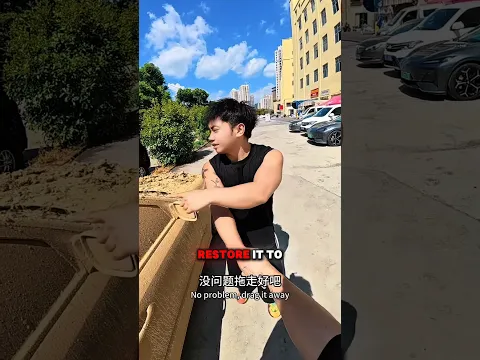 Poor Man Accepts the Challenge to Old Car and the Final Transformation  😱🚗 #shorts