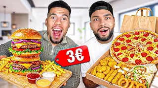 WIR BESTELLEN DAS GÜNSTIGSTE VOM LIEFERDIENST 💸😳 (WER FINDET DAS BESSERE RESTAURANT?)