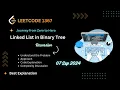 1367 Linked List in Binary Tree Leetcode POTD Explained
