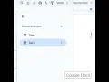 Google Docs Document Tabs