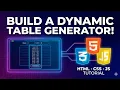 How to make a table generator with HTML CSS and JavaScript