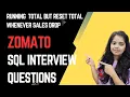 Zomato SQL Interview Question Running Total but Reset total whenever sales drop