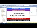 Average Function in SQL Server Database Part 36