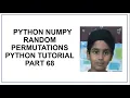Python NumPy Random Permutations Shuffling Arrays Generating Permutation of Arrays Tutorial 68