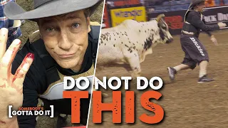 Mike Rowe Faces Down a 2 000 POUND BULL at PBR Somebody s Gotta Do It