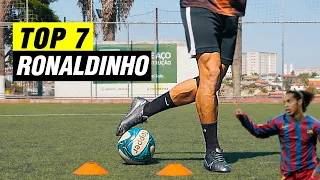TOP 7 MELHORES DRIBLES DO RONALDINHO | APRENDA FAZER O DRIBLE DO RONALDINHO | TUTORIAL DE DRIBLE