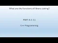 What are the functions of library cstring C Programming PART-A-1-11