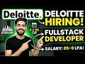Deloitte Hiring 2026 Full Stack Developer Salary Eligibility Bengaluru