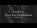 CSE 312 Lecture 1 Front End Development