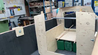 A slow start on the middle half bulkhead between dining room and bedroom.