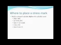 Syllables Part 4 Marking Stress