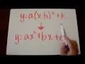 Converting Vertex to Standard Form Tutorial