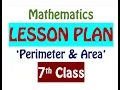 7th CLASS MATHS LESSON PLAN PERIMETER AND AREA