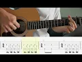Apple Pie - Lizzy McAlpine - Guitar Tutorial + TABS on screen
