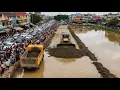 Download Lagu Amazing! Build New Road In Water By Skill Bulldozer Pushing Soil And 5 Ton Dump Truck Unloading Soil