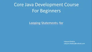 07 Looping Statements for