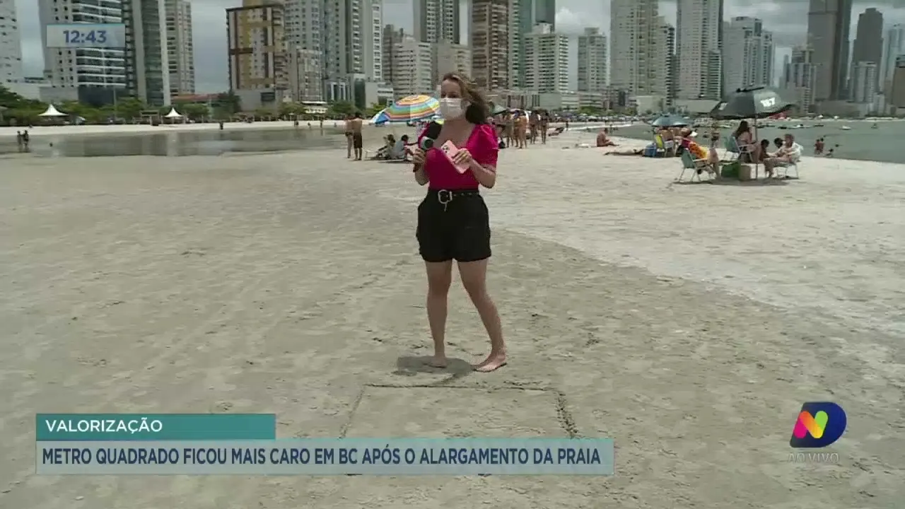 Metro quadrado ficou mais caro em BC após o alargamento da praia