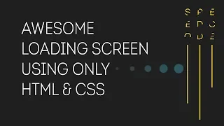 Awesome Loading Screen Using Only HTML CSS