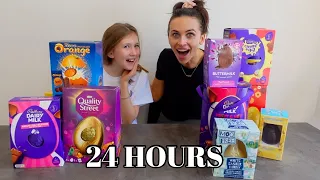 24 HOURS ONLY EATING EASTER EGGS WITH MY LITTLE SISTER!!