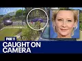 shows car belonging to actress Anne Heche speeding before crashing into home