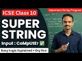 Super String Program ICSE Class 10 Computer Important Questions 2026