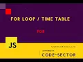 How to create a for loop wiith time table example in JavaScript