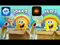 Sora 2 vs Veo 3 Recreate Iconic SpongeBob Scenes