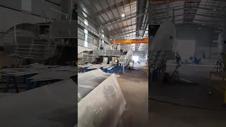 The roof is soon going on.  #aluminiumfabrication #performanceboats #welding #boatbuild