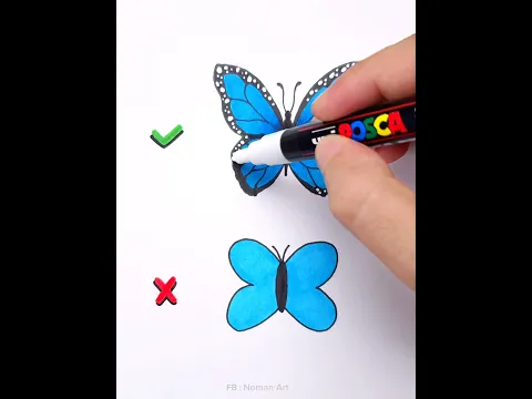 Draw Butterfly #shorts #art #drawing #satisfying #butterfly