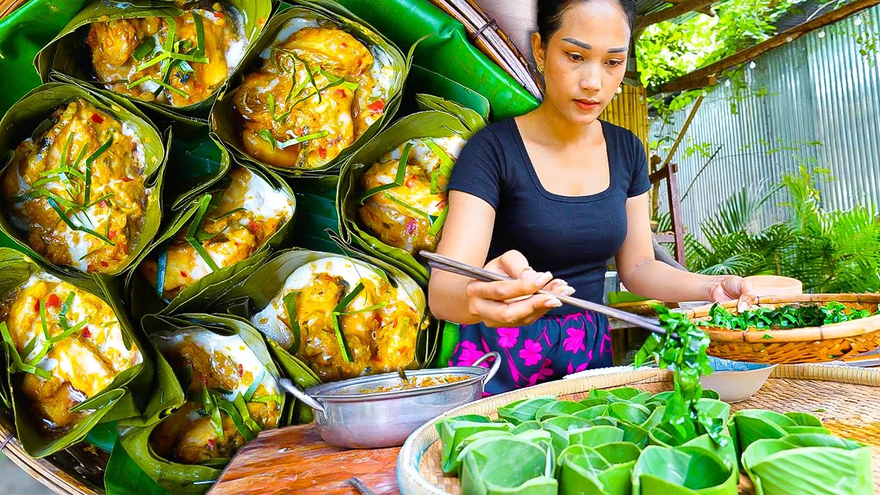 Amazing Cambodian VILLAGE FOOD  Khmer AMOK + Coca-Cola Chicken with @ThydaCookingTV