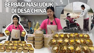 KELILING DESA CHINA BERBAGI NASI UDUK KHAS INDONESIA, MEREKA SANGAT SENANG DAN JUGA SUKA  
