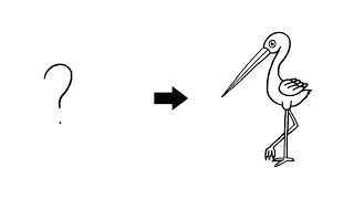 How to Draw Stork from Question Mark Step by Step Easy Drawing Cartoon for Kids ColourCups TV