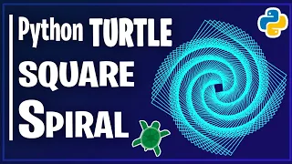 How to Draw Square Spiral using Python Turtle Python Turtle Graphics Tutorial Turtle Design