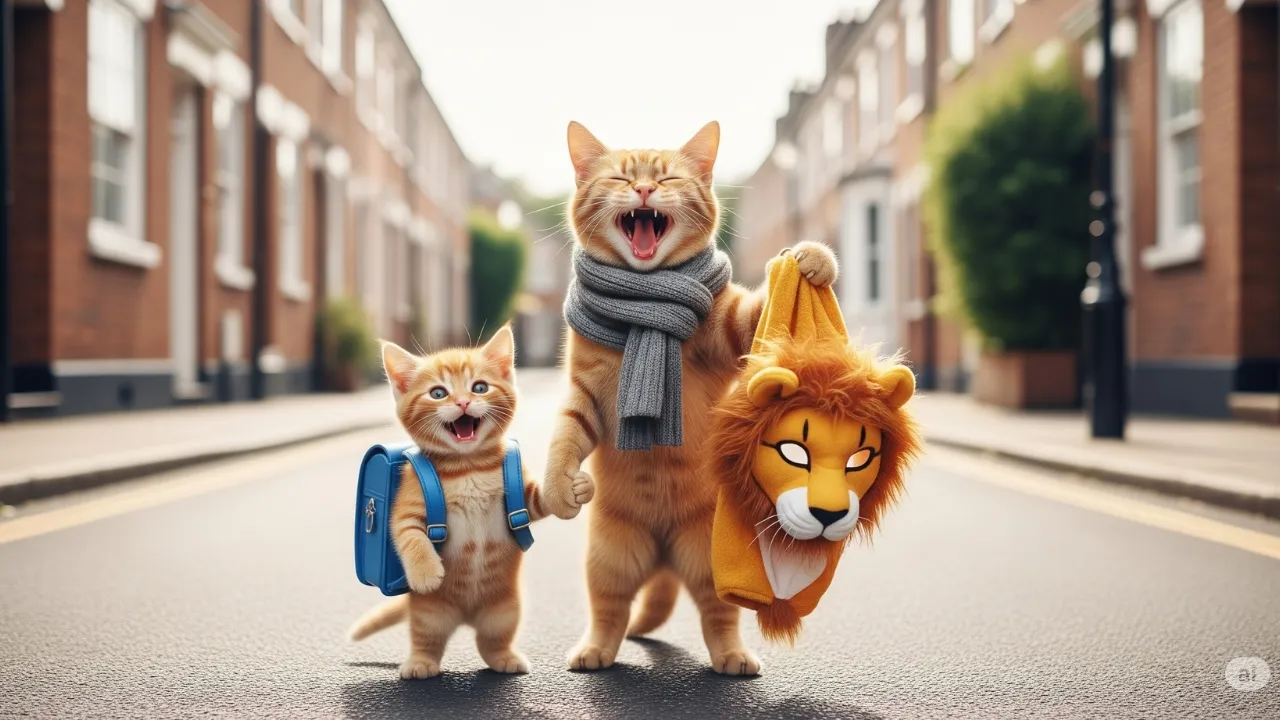 Stray Cats Snatched Ginger Kitten’s Lunch & Money! 🐾💰 Mama Cat’s Lion Costume Surprise! |Ginger Cat Stray Cats Snatched Ginger Kitten’s Lunch & Money! 🐾💰 Mama Cat’s Lion Costume Surprise! |Ginger Cat