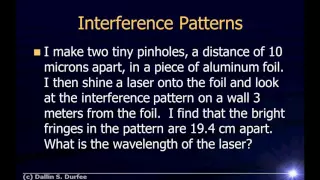 Physics123 Example Problems - Interference