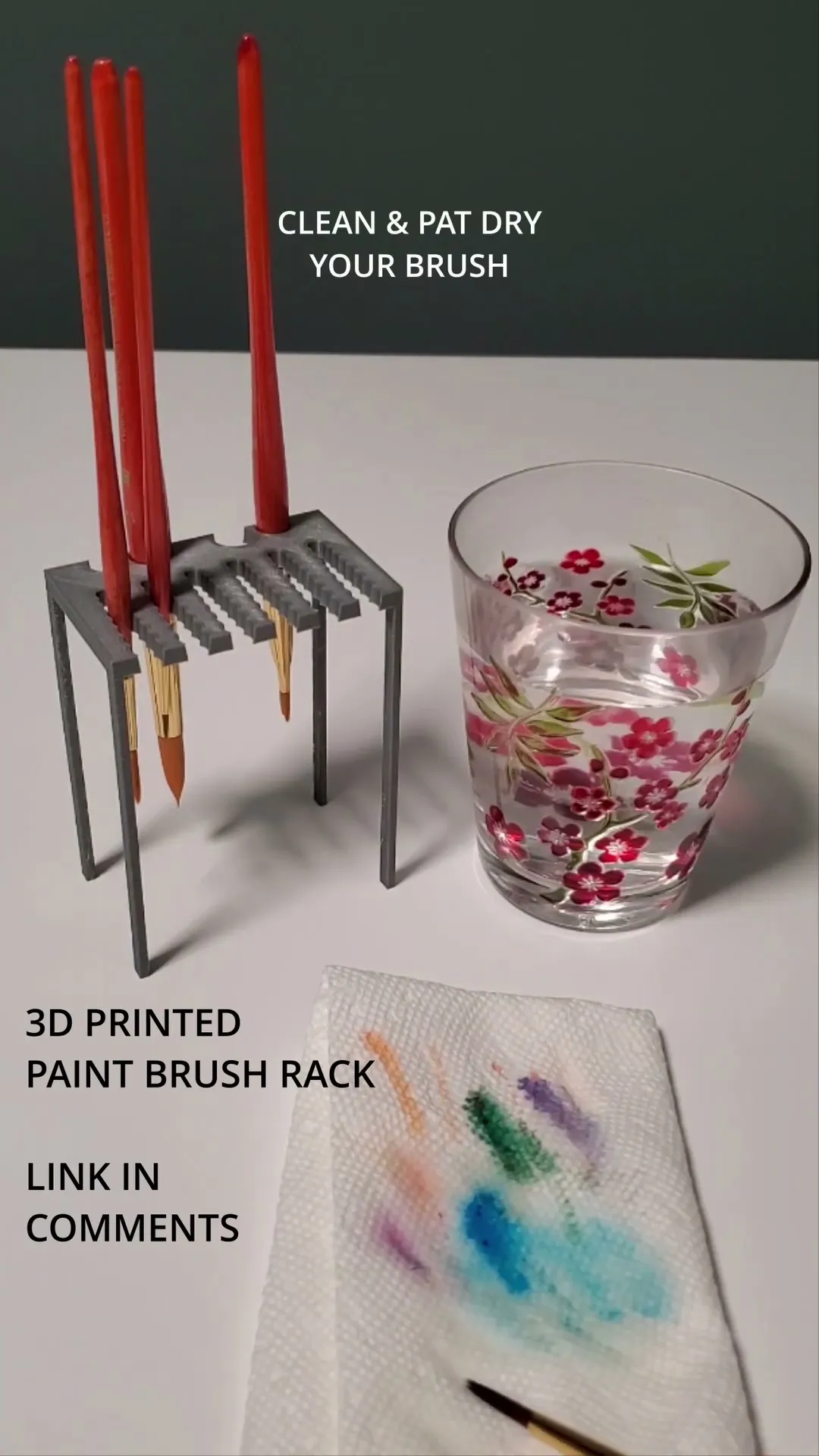 Paint brush rack | Hang your brushes bristles down!