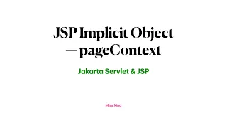 JSP Implicit Object - pageContext