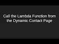 Call the AWS Lambda Function from the Contact Page