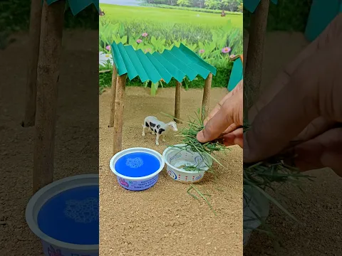 Mini Chaff Cutter Grass With Wood House For Cow Projects 😱 #shorts