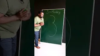 How to draw a Monkey using the number 3 for beginners