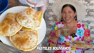 Hagamos PASTELES bolivianos🇧🇴 en COCINA A LEÑA