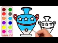How to Draw Flower Vase Best Coloring Pages - Art Colours for Kids