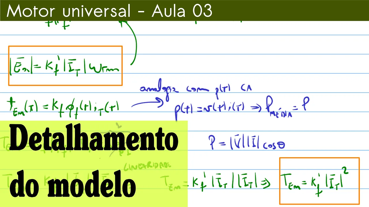 Motor universal (aula 03) - Equações do motor universal