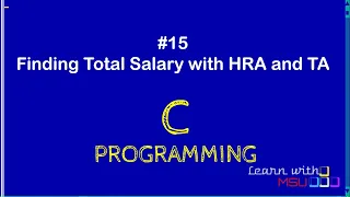 Finding Total salary with HRA and TA using C Program Programming in C C Programming Examples
