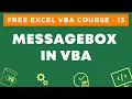 Free Excel VBA Course - Using Message Box in Excel VBA
