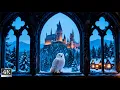 Hogwarts Magical Winter Window View - Hedwig Calm Music for Study and Sleep