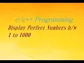 C C Program To Print Perfect Numbers Between 1 to N