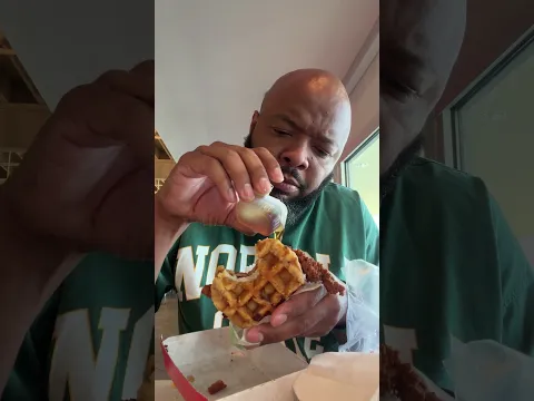 Trying Chicken and Waffles from Chick-Fil-A